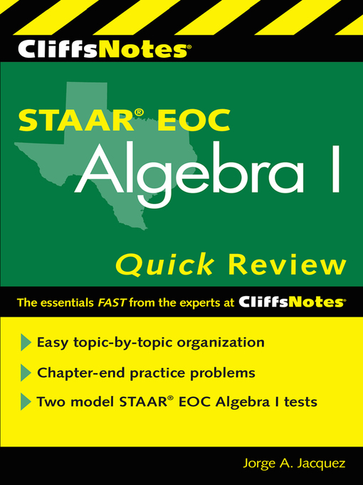 Cover image for CliffsNotes STAAR EOC Algebra I Quick Review